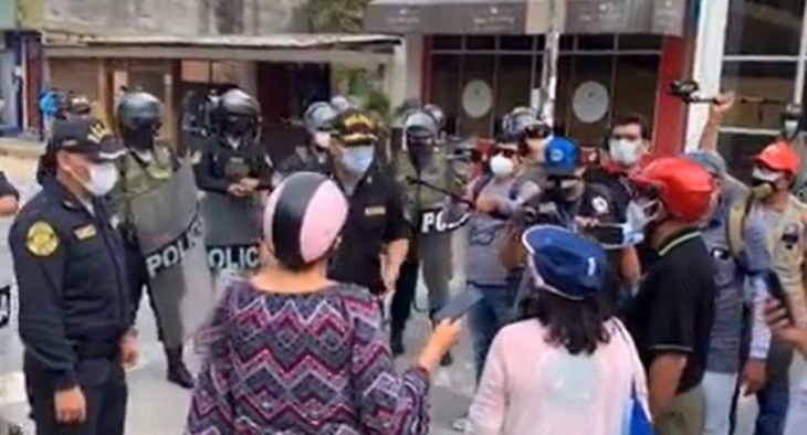  Policia Nacional del Perú intervino protesta de docentes pertenecientes al SITER [VIDEO]