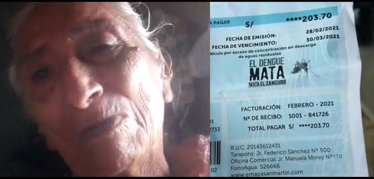  Anciana de bajos recursos tiene que pagar 200 soles por servicio de agua potable