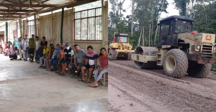 Trabajadores de la obra de construcción de carretera Chazuta – Curiyacu, denuncian que obra está estar impagos por parte de empresa constructora