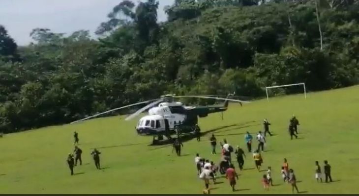  Aparentemente por razones de seguridad, el último sábado Apu y viceapu de Santa Rosillo de Yanayacu, fueron sacados junto a sus familiares en un helicóptero de la Policía Nacional