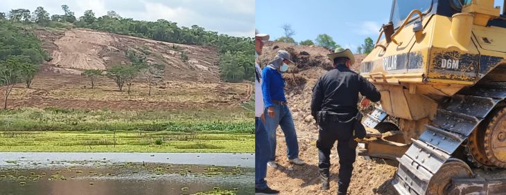  Luego de denuncia pública de ciudadano, en El Matutino de Radio Tropical, autoridades paralizan deforestación con tractor de oruga de 10 hectáreas en sector de la Laguna Ricuricocha
