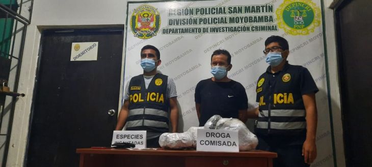  Pasajero es intervenido cerca de Moyobamba por transportar 10 kilos de pasta básica de cocaína con destino a la Costa Norte del Perú