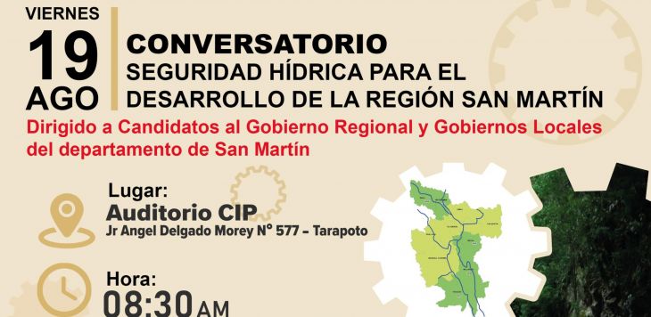  Colegio de Ingenieros del Perú, sede Tarapoto, realizará hoy conversatorio sobre Seguridad Hídrica para el desarrollo de la región San Martín