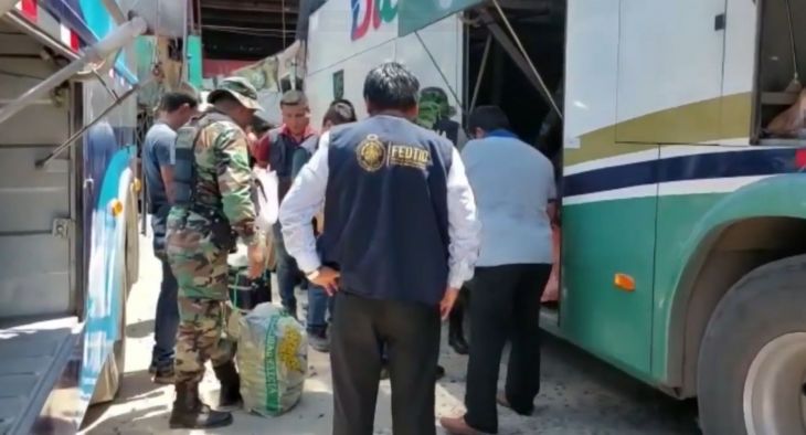  Morales: Para detectar, prevenir o neutralizar envío de droga, Fiscalía, Depotad de Tarapoto y Aduanas, realizaron operativo en terminales de empresas de transportes