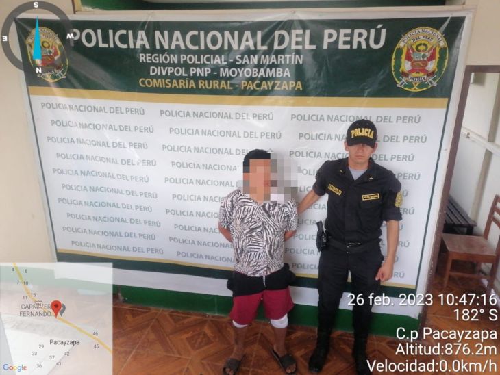  Efectivos de la Comisaría de Pacayzapa intervienen a presunto asaltante quien se encontraba herido en un hospedaje de esa localidad