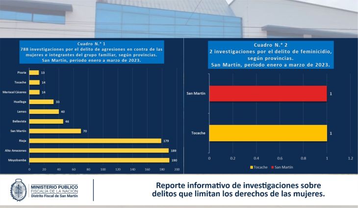  Ministerio Público presentó reporte de investigaciones sobre delitos que limitan a las mujeres ejercer sus derechos fundamentales en la Región San Martín